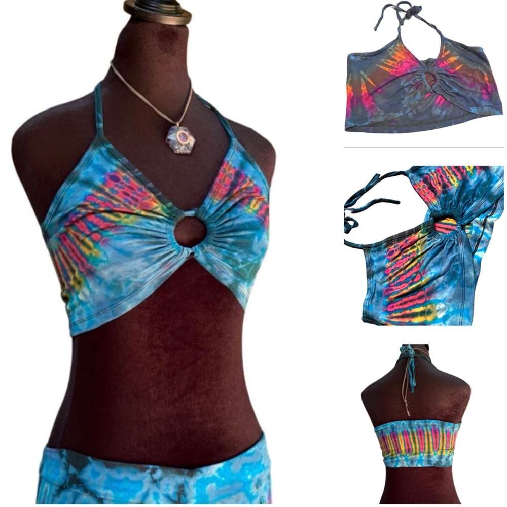 NWT Tie Dye Keyhole Halter Bralette - ONE SIZE